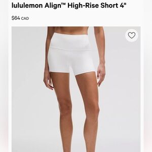 lululemon athletica Align High Rise short 4” size 4